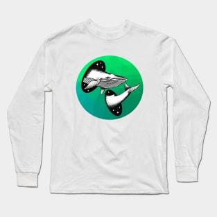 Surreal Whale- Green Long Sleeve T-Shirt